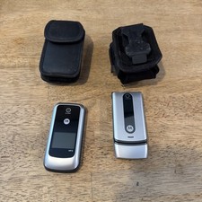 Lot Of 2 Motorola TracFone Flip Cell Phones With Cases