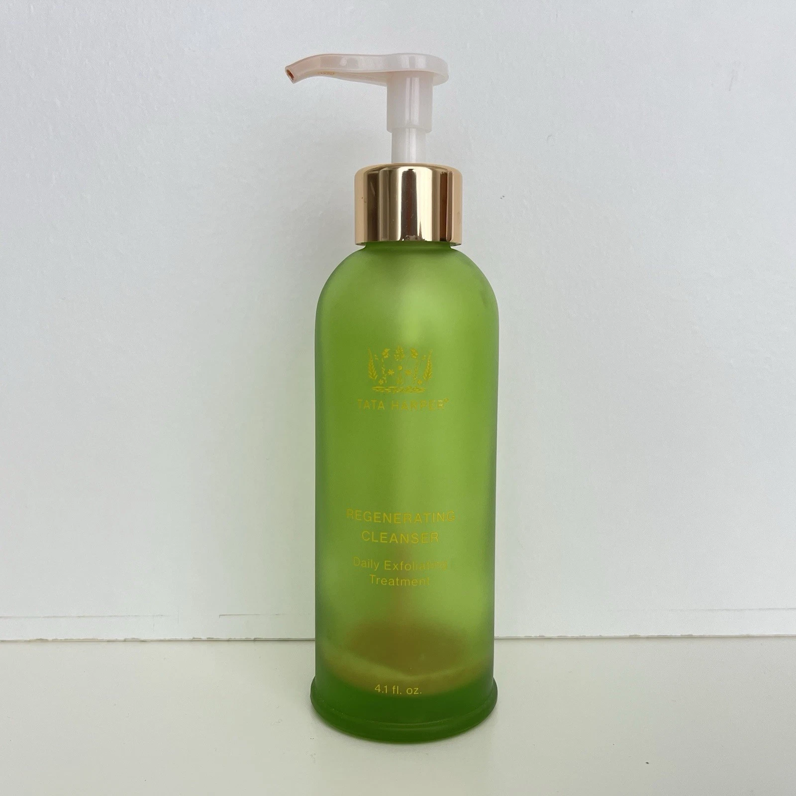 Tata Harper Regenerating Cleanser green glass EMPTY BOTTLE , 4.1 fl. oz.