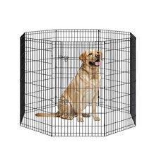 48 Inch Dog Pen 8 Panel Dog Playpen Indoor Outdoor Metal Puppy Pet Fence Port...