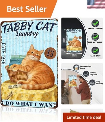 Whimsical Vintage Tin Sign for Cat Lovers | 'I Do What I Want' Design 12x8