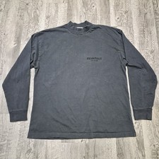 Essentials Fear Of God Black Long Sleeve Shirt Mock Neck Streetwear Men s M