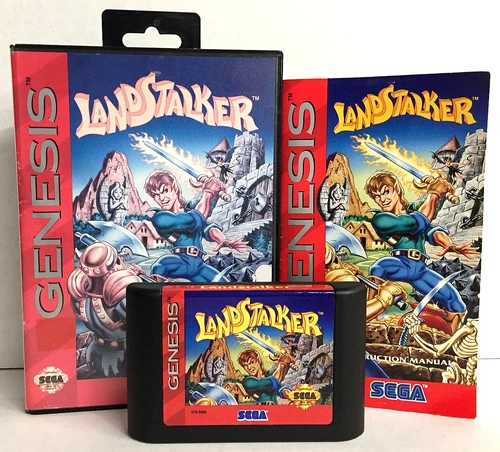 COMPLETE Landstalker SEGA GENESIS Manual CIB RPG Booklet CASE Tested & WORKING