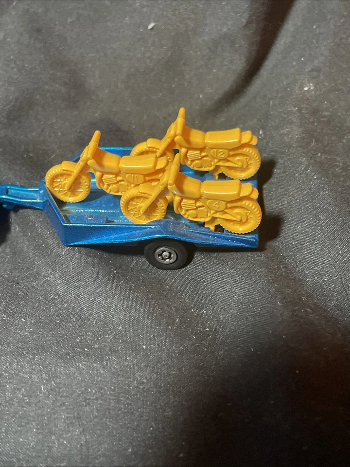 1971 “MINT” Matchbox Superfast Citroen S.M. STP Blue With Motorcycle And Trailer - Image 2 of 4