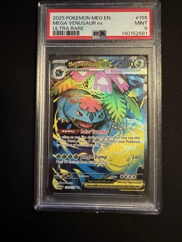 Pokémon TCG Mega Venusaur ex 155/132 Mega Evolution - Full Art - PSA 9 Mint
