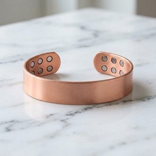 Pure Solid Copper Magnetic Flat 18.5mm Bracelet Arthritis Pain Therapy Cuff