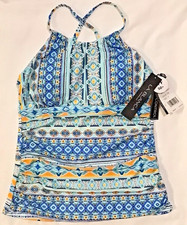 La Blanca Women's Scarf City Keyhole Tankini Top Size 6