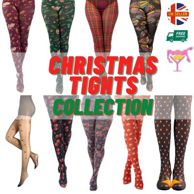 Weihnachtsmuster Strumpfhose Kollektion Pamela Mann Xmas mehrfach bedruckt Pantyhose