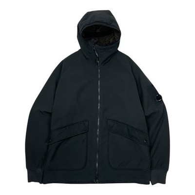 CP Company Softshelljacke Fleece gefüttert Kapuze Armgläser dunkelblau XL (52)