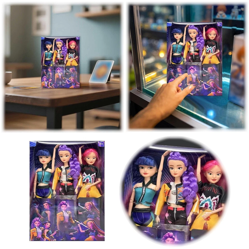 3Pack Cosplay K-pop Demon Hunters Dolls Joint Moveable Collectible Figure Toy - Image 2 of 4