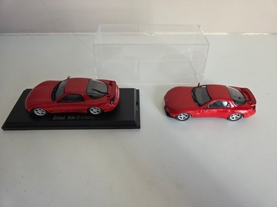 Hachette Norev 1/43 Mazda Efini RX-7 (x2) - rot - 1991 (Spiegel fehlt)