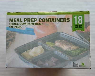 Misc Home Meal Prep Containers - Three (3) Compartment - 18 Sets