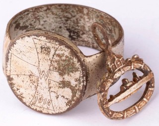U boat WW1 Imperial German Navy pendant Iron cross ring naval submarine U Boot