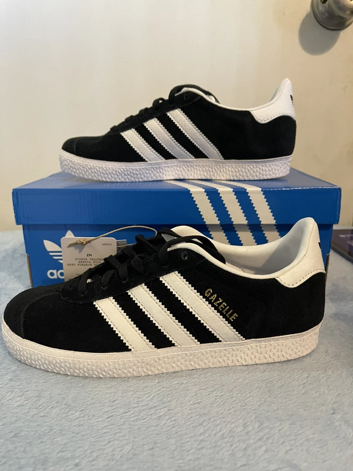 Adidas Gazelle C Negro/Blanco/Dorado BB2507 Niños Talla 2 1/2 Foto 3 de 4