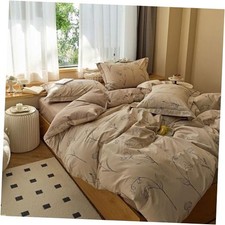 Aesthetic Floral Print Bedding Duvet Queen Color Pink and Floral Print Pattern