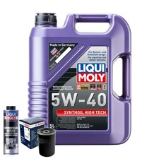 Motoröl 5W40 LIQUI MOLY Synthoil High Tech 5L+BOSCH Ölfilter +Spülung