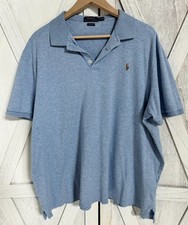 Mens Polo Ralph Lauren Blue Classic Fit Short Sleeve Button Shirt Size XL