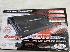 Power Acoustik RZR12500D 2500W Subwoofer Amplifier