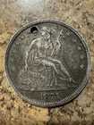 1871-S Seated Liberty Silver Half Dollar Rare Key Date Mint  XF + Holed