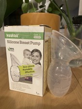 haakaa Manual Breast Pump for Breastfeeding Silicone Clear 4oz/100ml