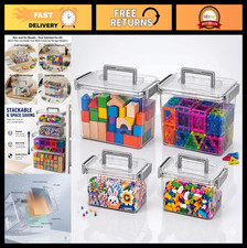 Stackable Clear Plastic Storage Containers with Lids Latching Buckles - 4 Pack