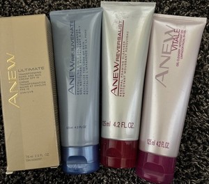 4 Avon Skincare Anew Products Gel & Foaming Cleansers, Hand Nail Cream