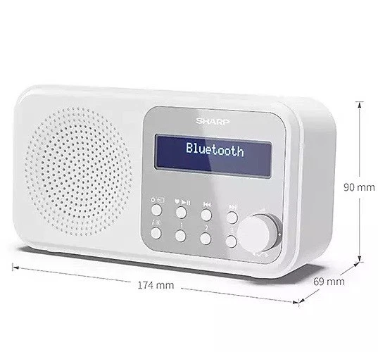 Sharp DR-P420(WH) Tokyo Digital Radio DAB/DAB+ & FM with Bluetooth - White - Image 4 of 4