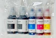 Paquete de 5 Kit de recarga de tinta de tinte premium para impresoras EcoTank y tanque de tinta