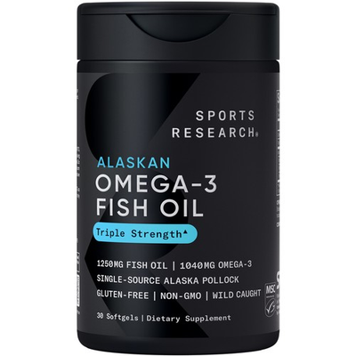 #ad Triple Strength Omega 3 Fish Oil 1250mg Wild Alaska Pollock Burpless 30 Softgels $16.95