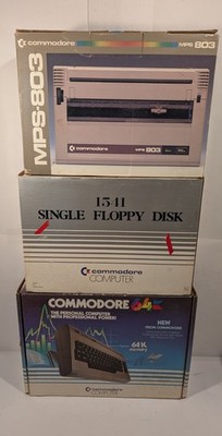 Commodore 64 Bundle - Computer - Floppy Drive - Printer - Joystick - Software 