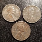 1943 P Lincoln Steel Wheat Cent Penny Set Of 3 #1