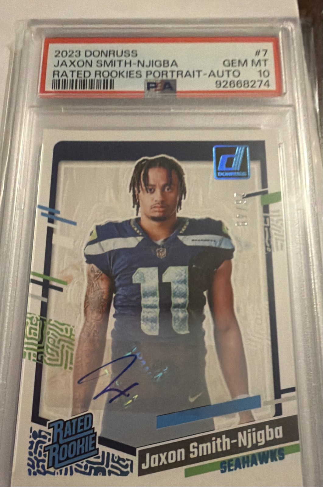 Jaxon Smith-Njigba Panini Donruss Rated Rookies Portrait #7 Autograph