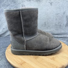 UGG Boots Girls Size 4 Gray Suede Shearling Lined Winter Snow 5251 Australia