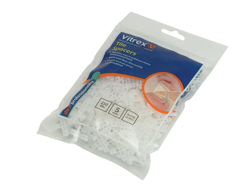 Vitrex 5mm Floor Tile Spacers - Pack of 250 for Perfect Tile Alignment