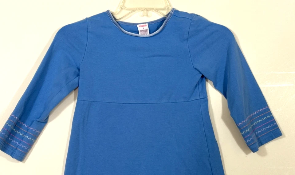 Gymboree Sugar Plum Fairy Blue Knit Dress Girls Size 5 Long Sleeve - Image 2 of 4