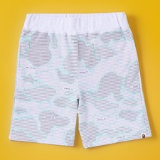 A Bathing Ape Camo Text Code Grey Shorts Men s Small