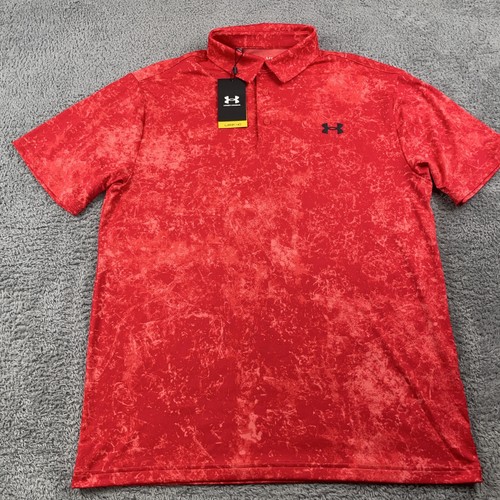 Under Armour Shirt Mens Large Red Playoff 2.0 Polo Golf Athletic UPF 40 New - Picture 2 of 13
