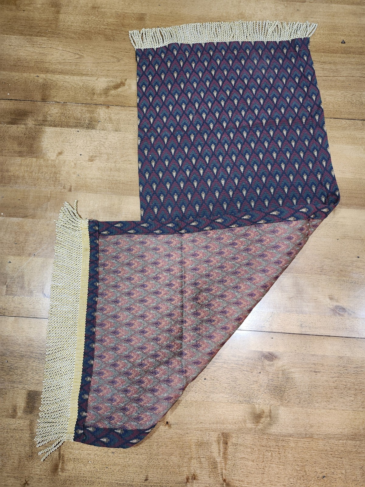 Table Runner Or Dresser Scarf With Tassels Thick Fabric Pretty Fall Colors