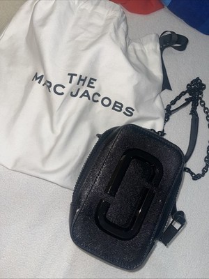 Original  MARC JACOBS THE HOTSHOT schwarze Leder-Schultertasche