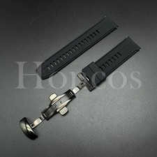 20 22 MM Black Soft Rubber Watch Strap Band Quick Release Sport Fits Seiko SKX