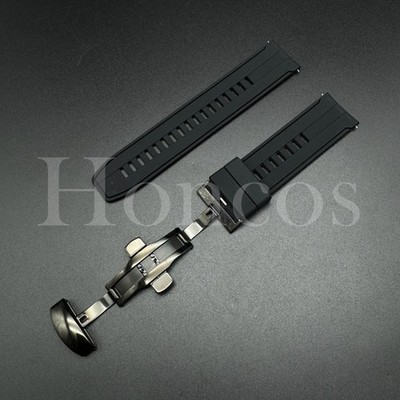 20 22 MM Black Soft Rubber Watch Strap Band Quick Release Sport Fits for Huawei