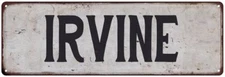 IRVINE Vintage Look Rustic Metal Sign City State 106180041057