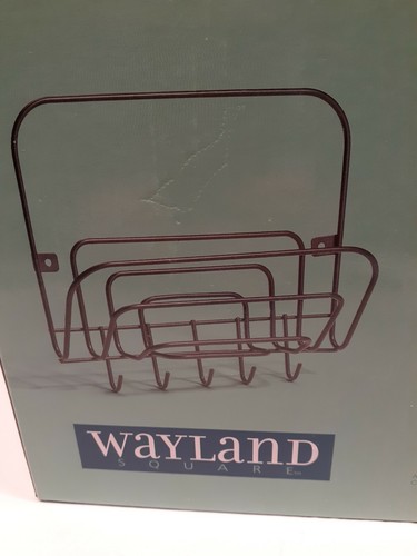LETTER KEY MAIL HOLDER Black Wall Mount Wayland Square Metal hooks NEW - Picture 4 of 5