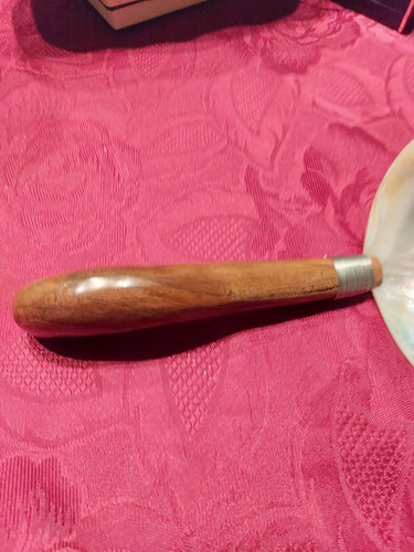 Löffel Perlmutt Holzgriff Durchmesser 10,5cm L 21,5cm Unbenutzt - Bild 9 von 12