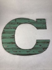 Letter C Green Galvanized Steel Wall Hanging Decorative "C" Rustic Wall Dec r