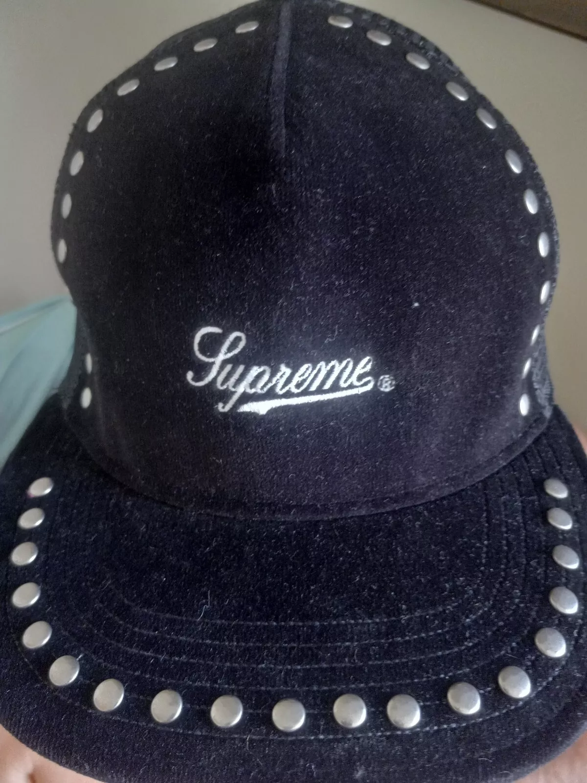 Supreme Clouded velours mest 5 panneaux O/S noir casquette limitée 