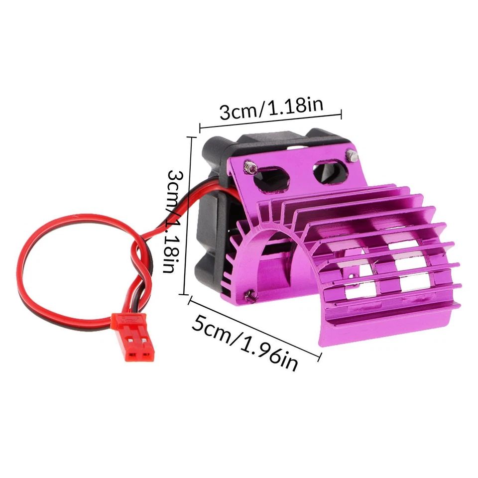 24-28mm Brushless Motor Heat Sink with Cooling Fan for RC Model Car Purple - Image 4 of 4