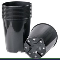 10 X Pflanztopf H 7 L Schwarz Ø 22 X 25,5 Cm Blumentopf Pflanzgefäß BlumenküBel