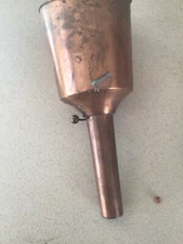 Antique Large Copper Feed Scoop 12" Copper "button" to release feed.