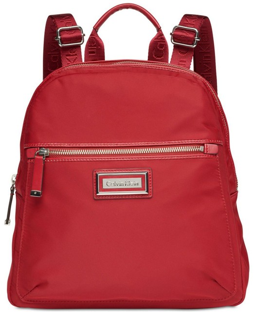 red calvin klein backpack