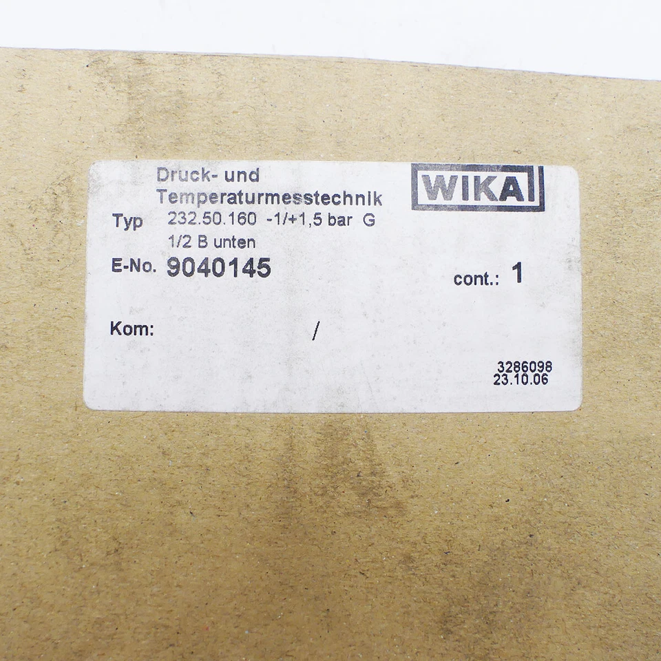 WIKA 232.50.160 Rohrfedermanometer -1...+5 bar G1/2 unten 9040145 -new- - Bild 3 von 3
